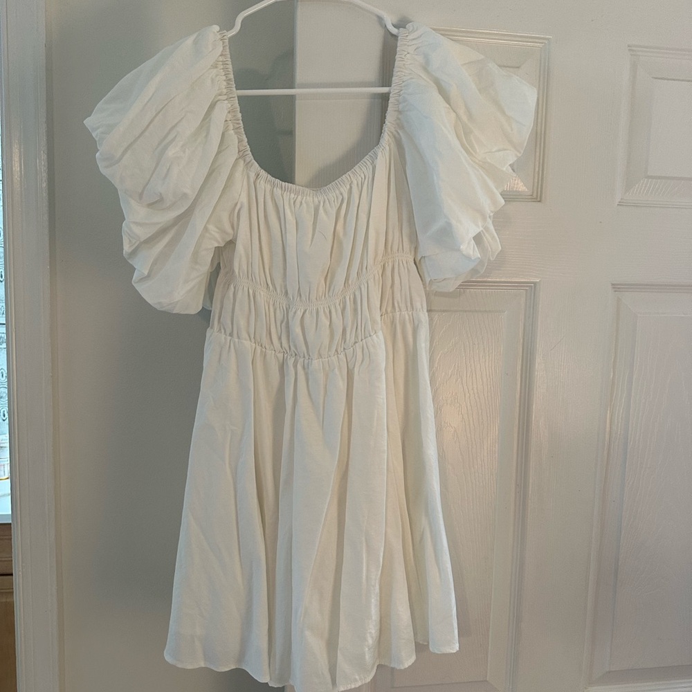 American Threads Puff Sleeve Babydoll Dress